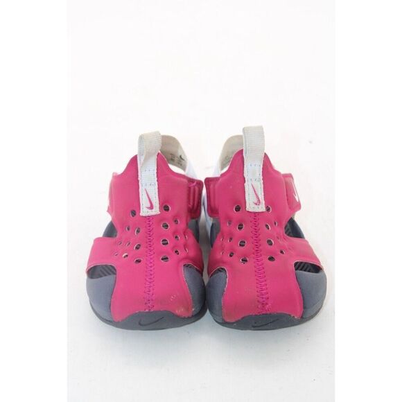 Nike Sunray Protect 2 (PS) Sandals 943827-604 Fireberry/Football Grey Size 5c - Picture 4 of 11